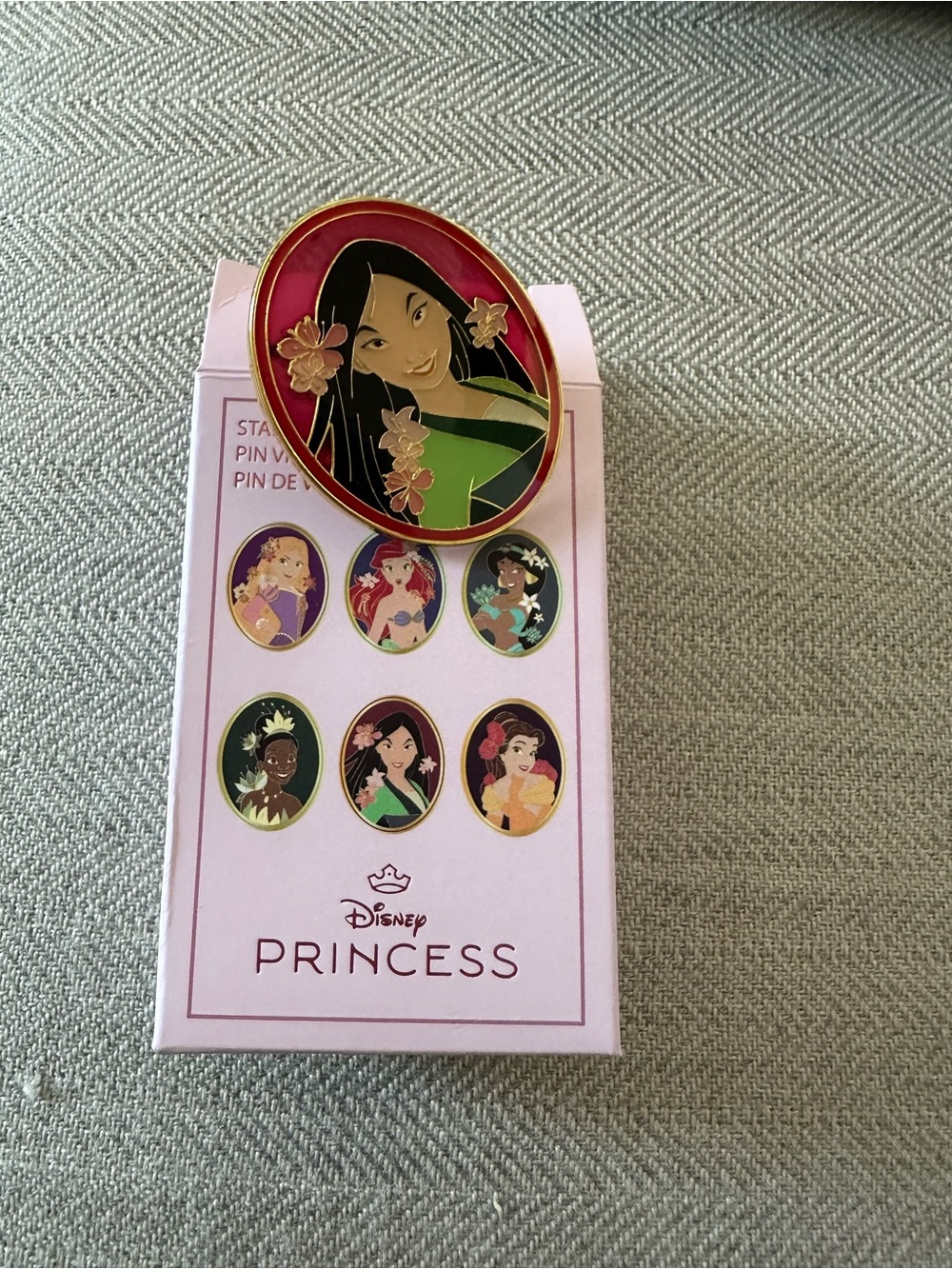 Disney Pink and Green Mulan Enamel Pin